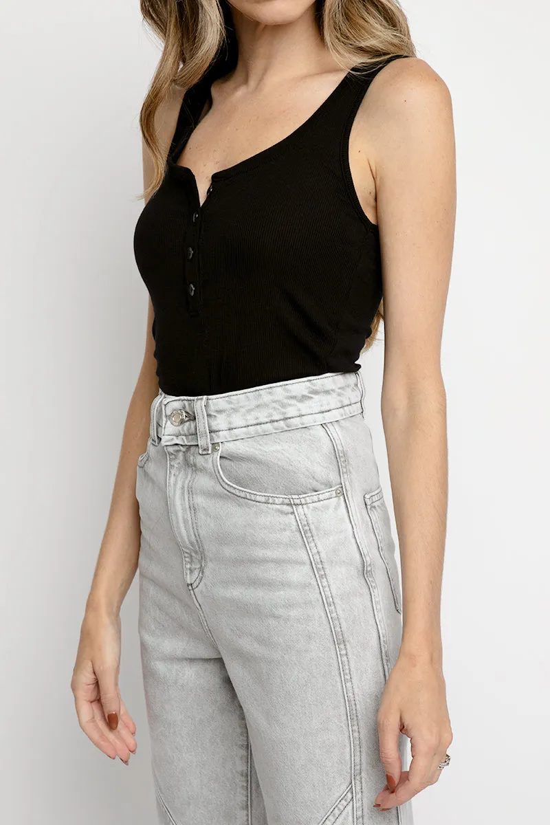 Kate Henley Tank Top in Black