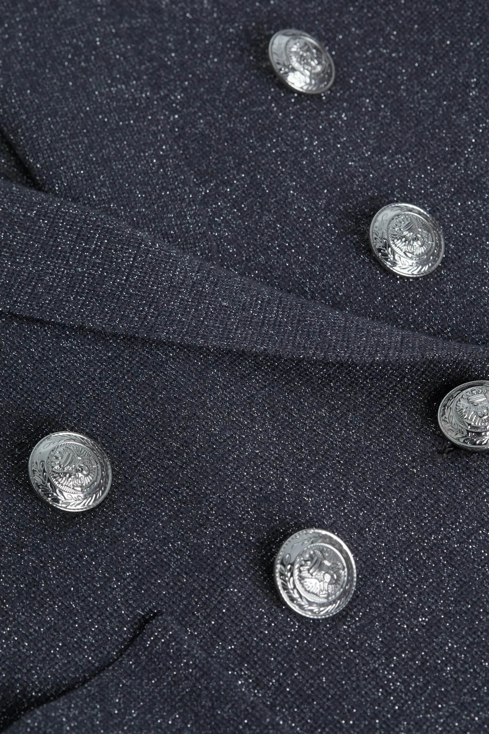 Kenzie Metallic Knit Blazer - Dark Shadow