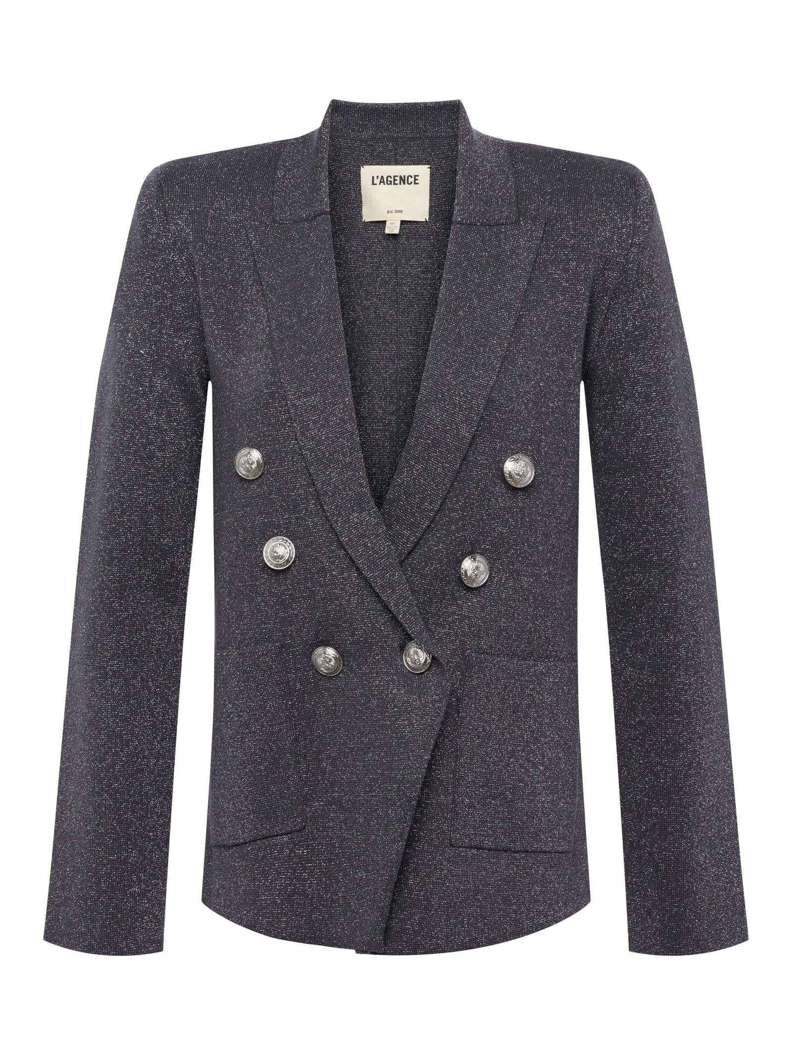 Kenzie Metallic Knit Blazer - Dark Shadow
