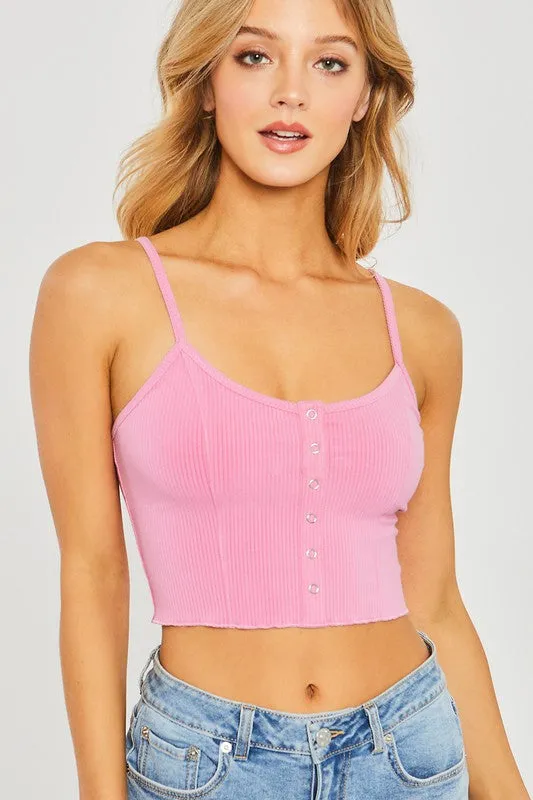 Knit Solid Cami Crop Top