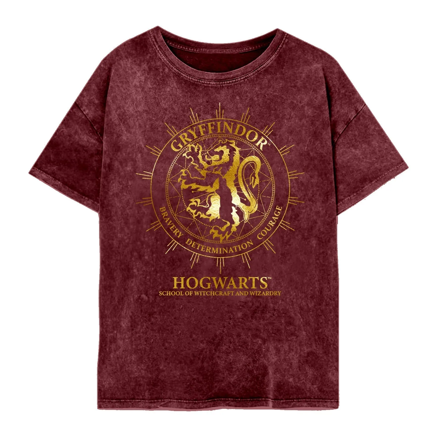 Ladies Harry Potter Acid Wash T-Shirt -  Gryffindor