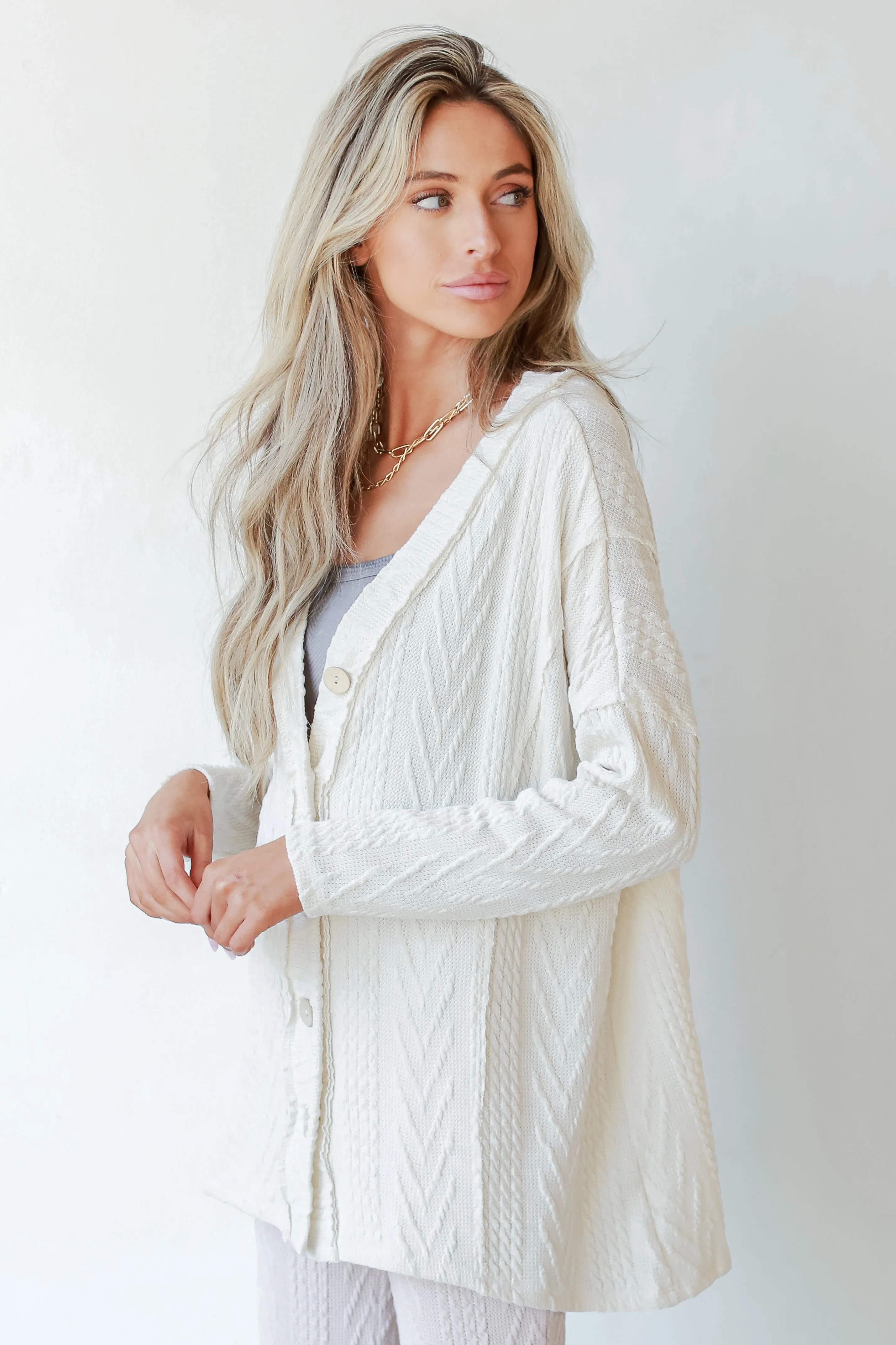 Lazy Day Cable Knit Cardigan