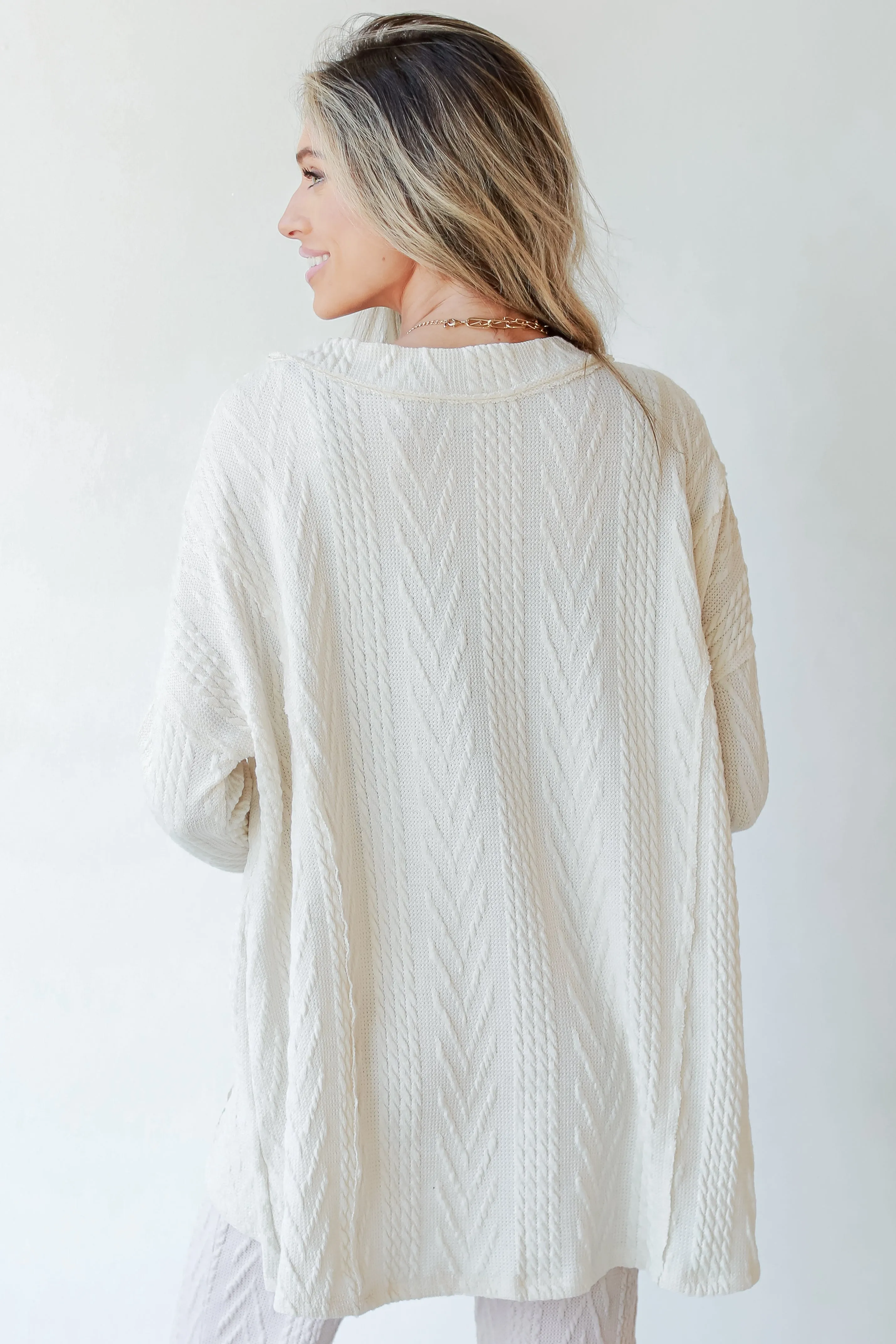 Lazy Day Cable Knit Cardigan