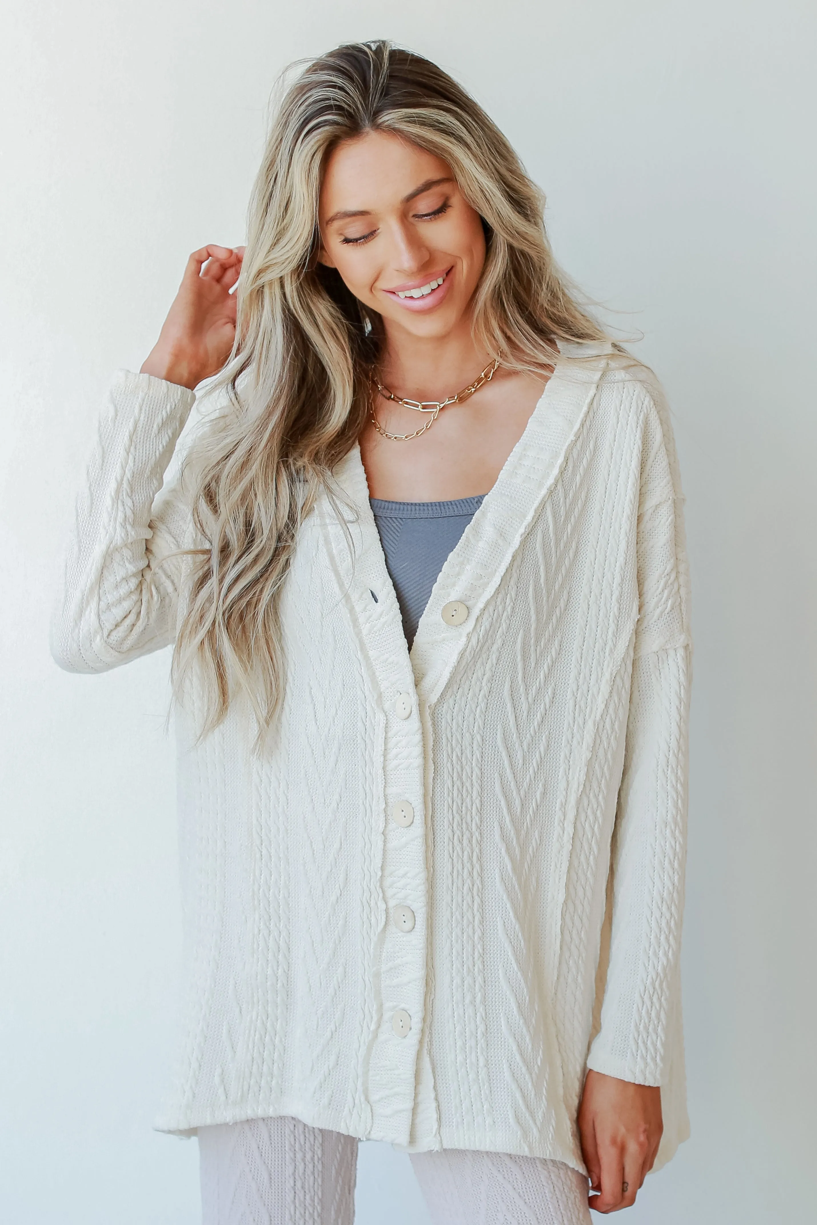 Lazy Day Cable Knit Cardigan