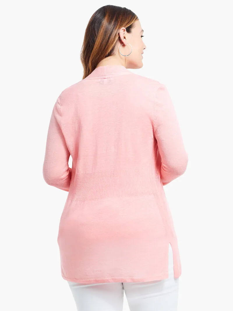 Lightweight Long Boc Cardigan in Grapefruit