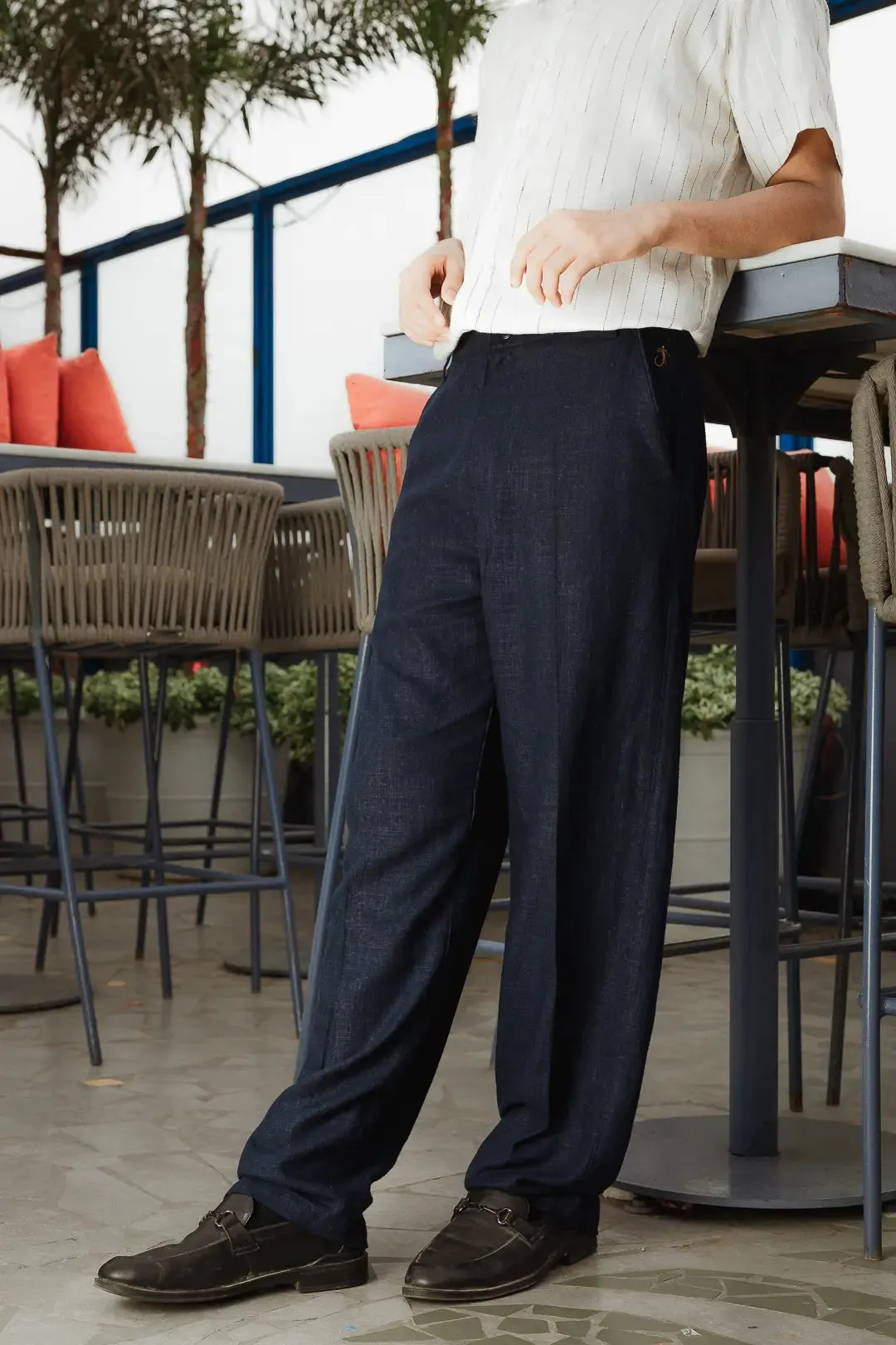 Linen High-Waist Korean Fit Pants