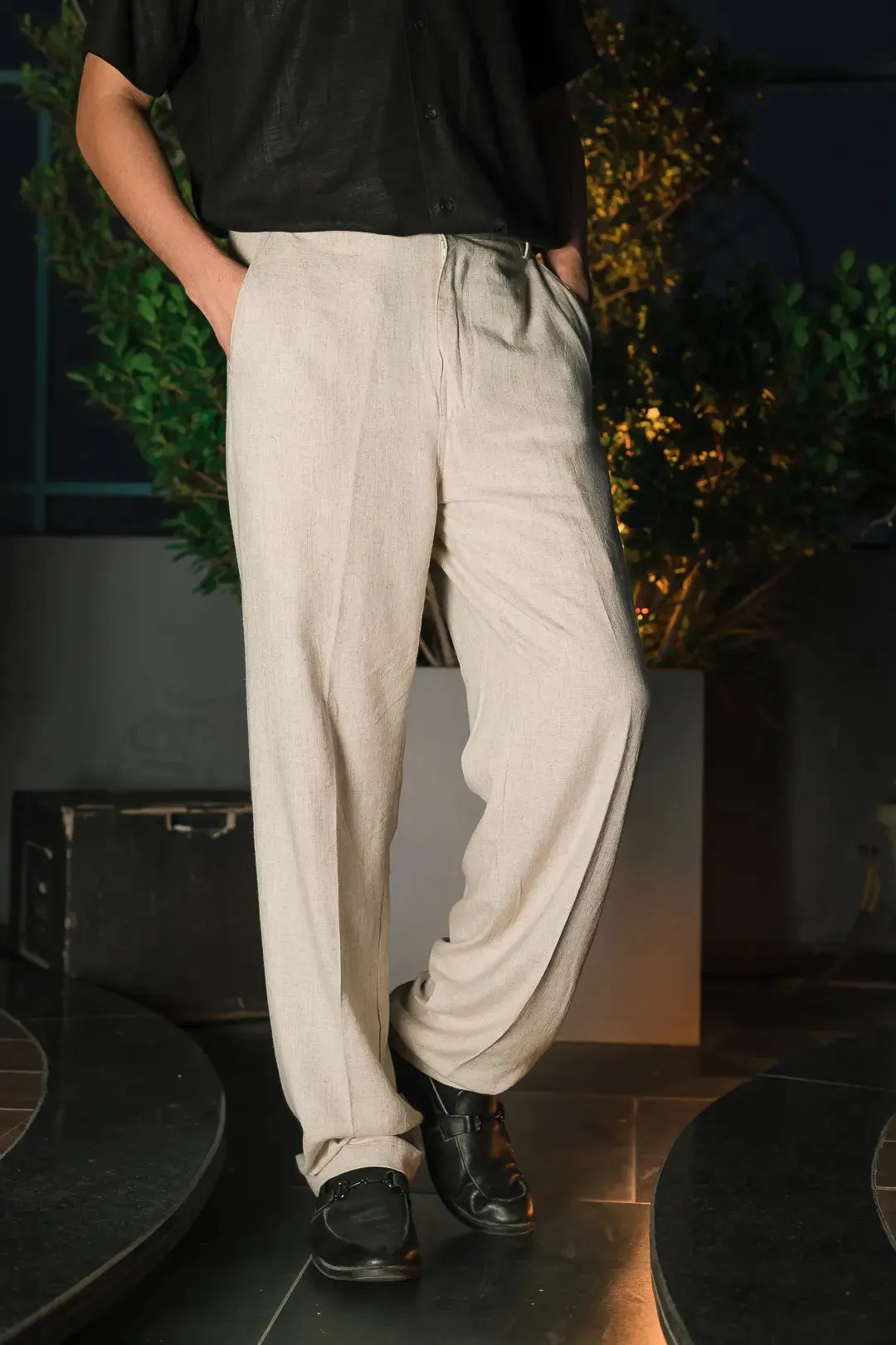 Linen High-Waist Korean Fit Pants