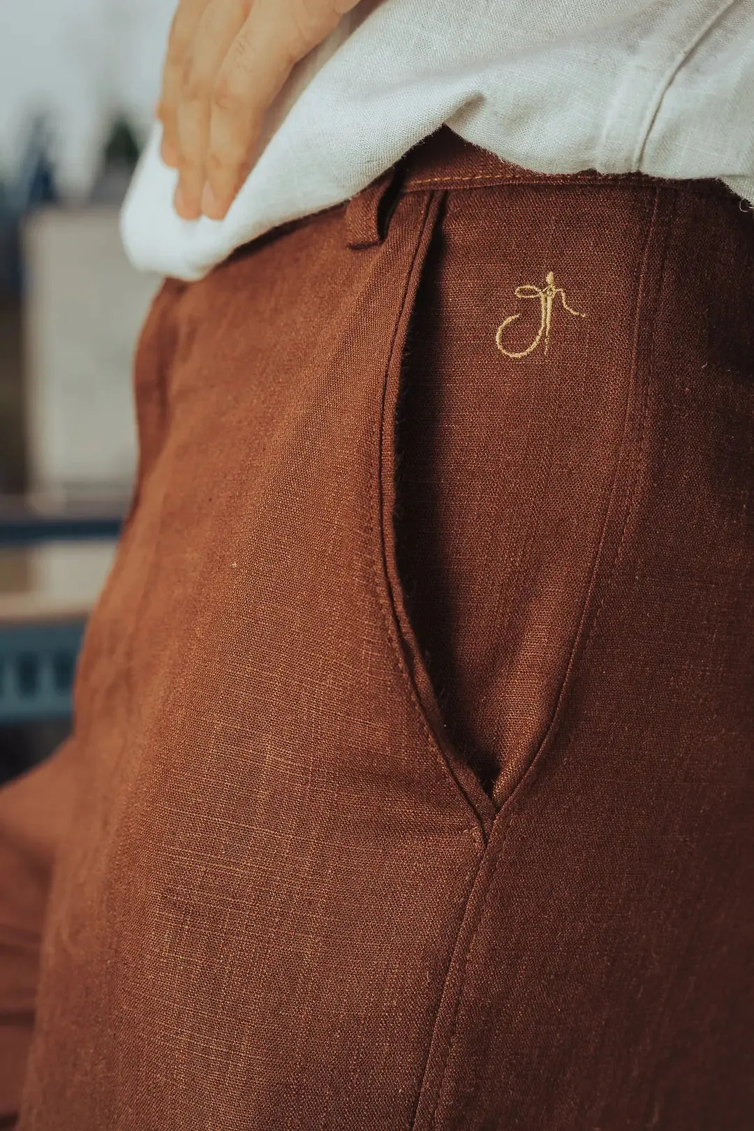Linen High-Waist Korean Fit Pants