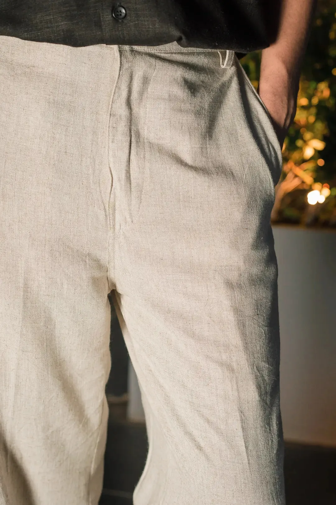 Linen High-Waist Korean Fit Pants