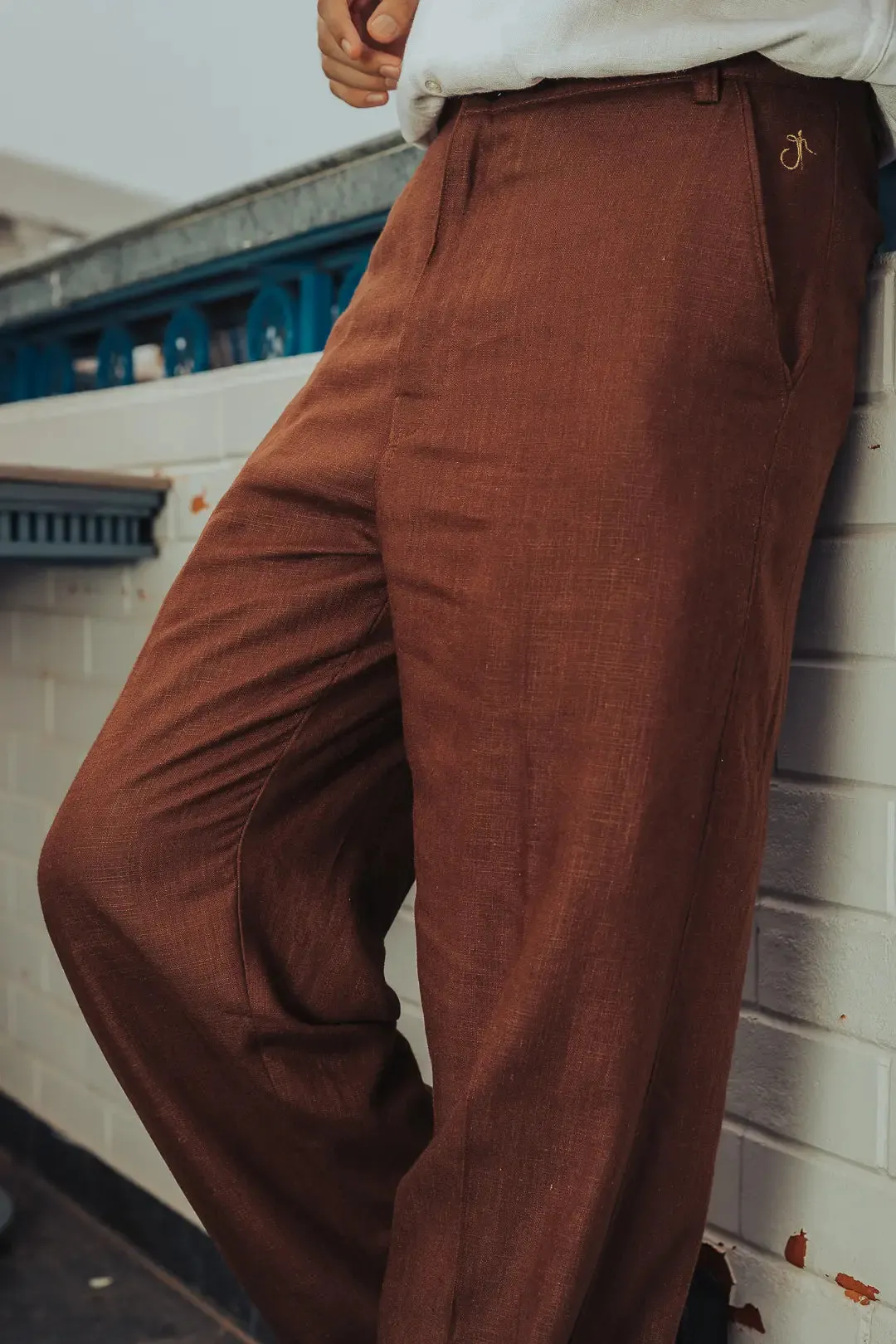 Linen High-Waist Korean Fit Pants