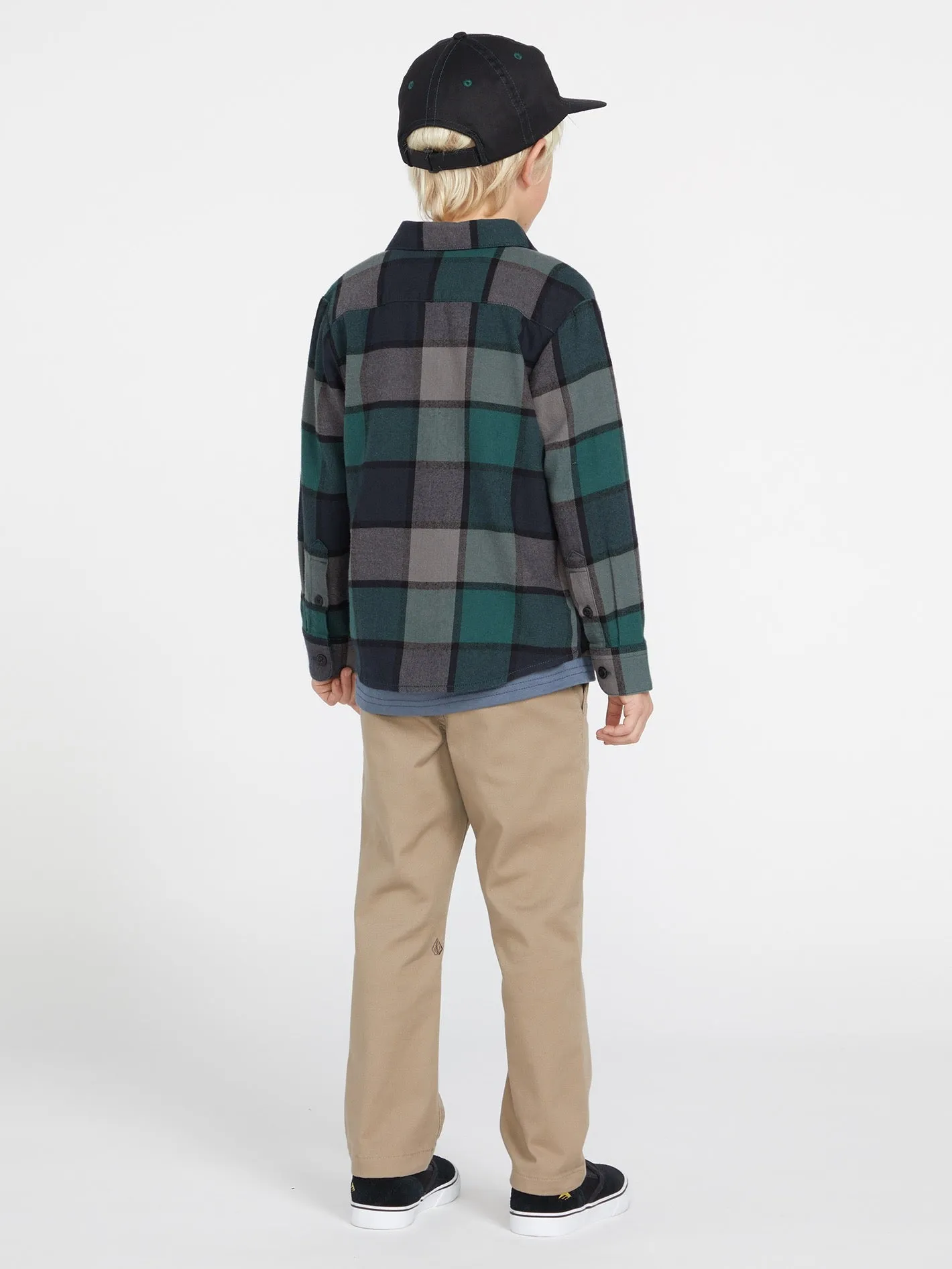 Little Boys Caden Plaid Flannel - Navy
