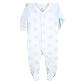 Little Giraffe Lollipop Henley Footie In Blue