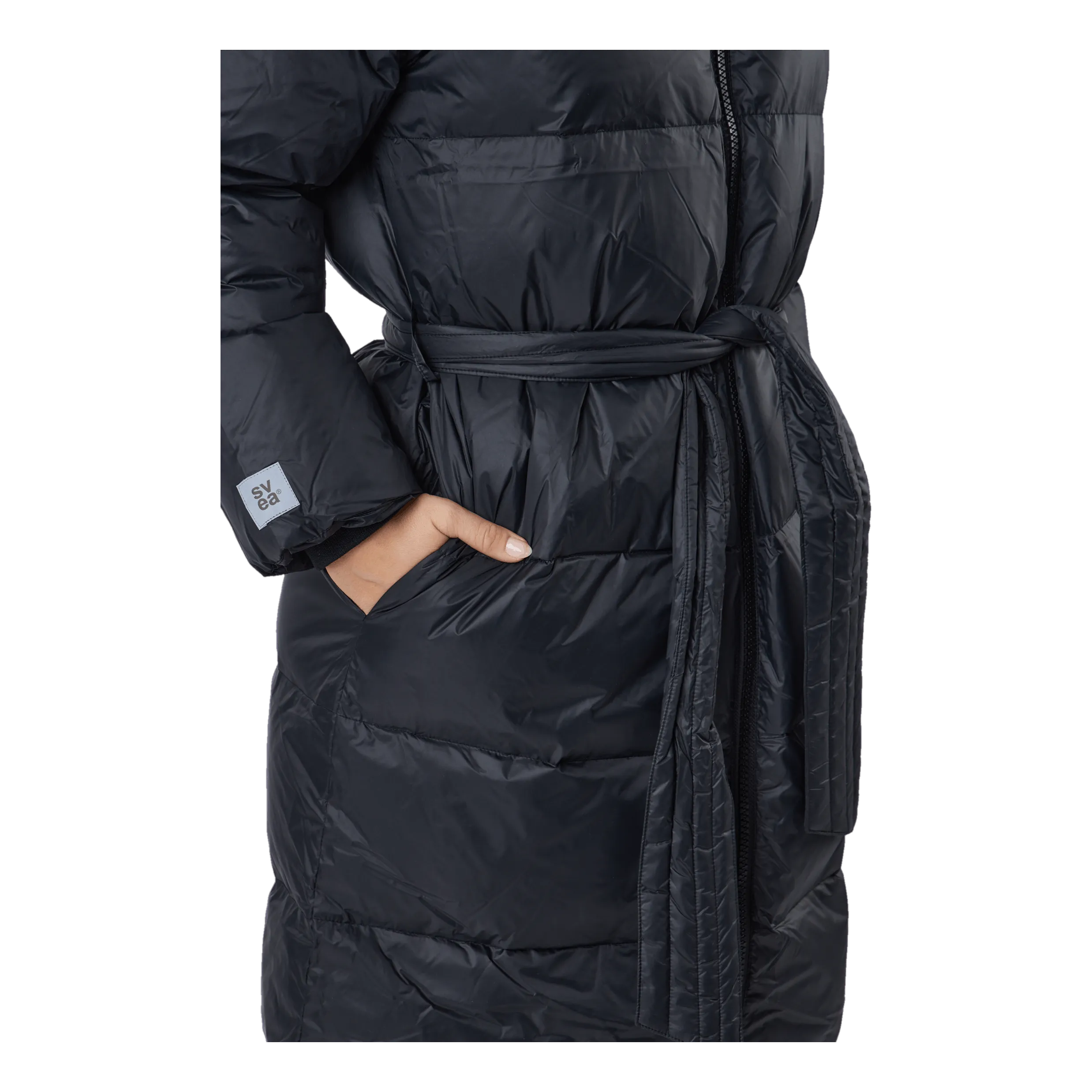Long Beltet Coat Black