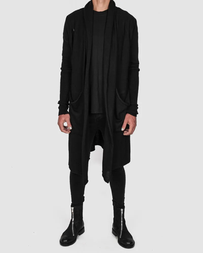 Long knit cardigan black