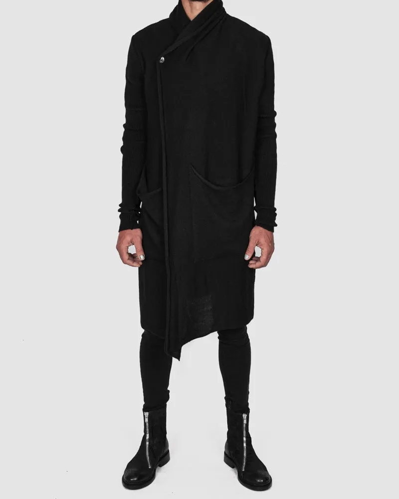 Long knit cardigan black