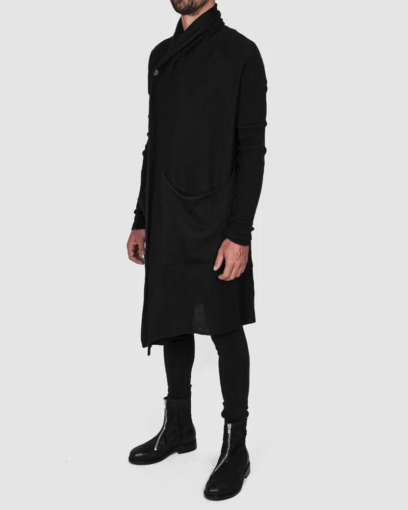 Long knit cardigan black
