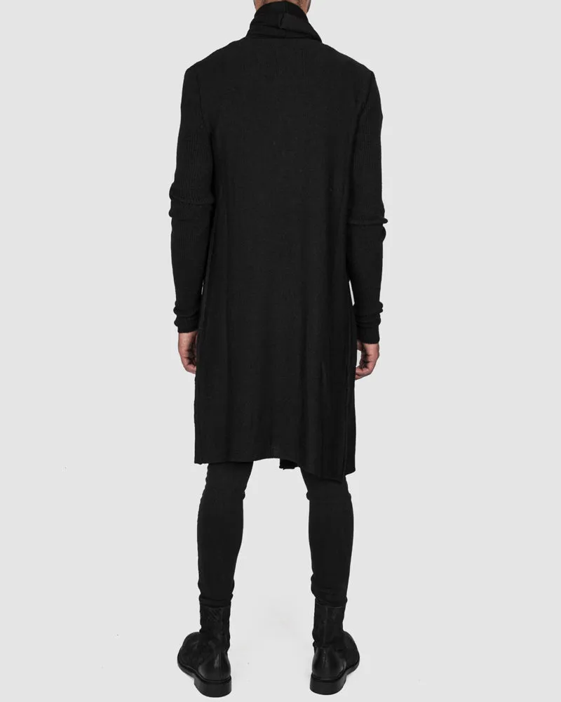 Long knit cardigan black