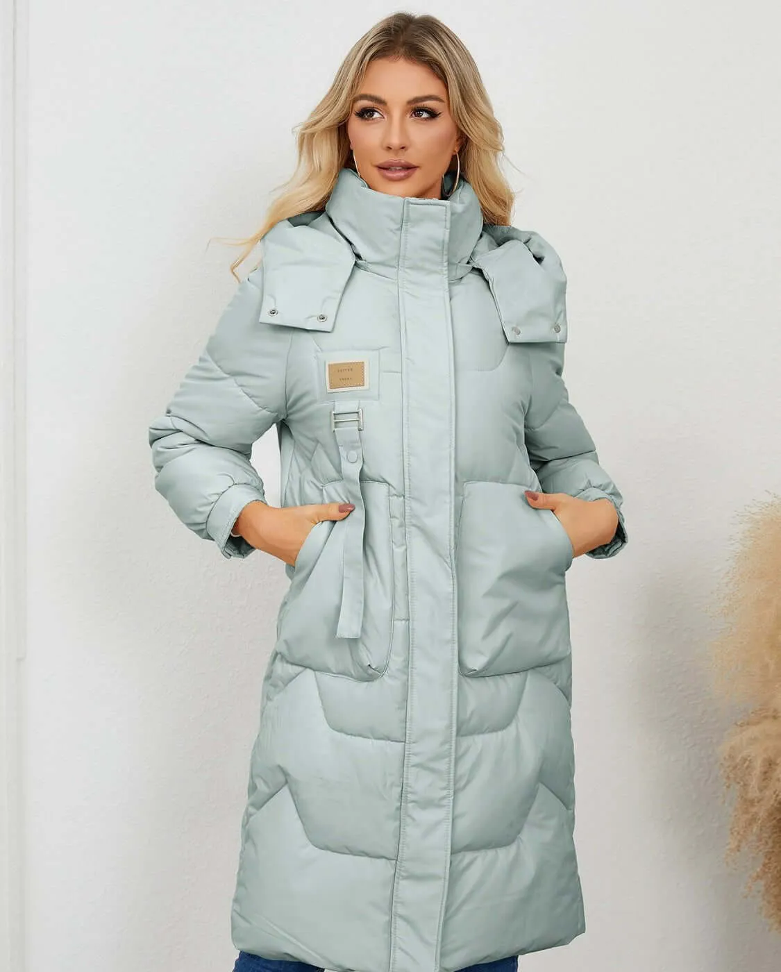 Long Sleeve Longline Hooded Winter Coat