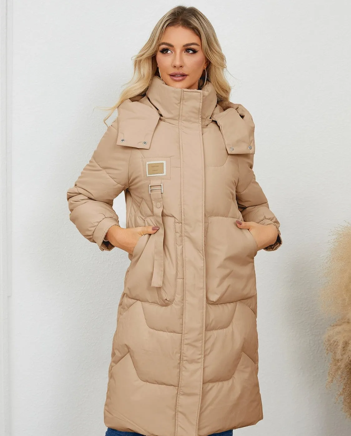 Long Sleeve Longline Hooded Winter Coat