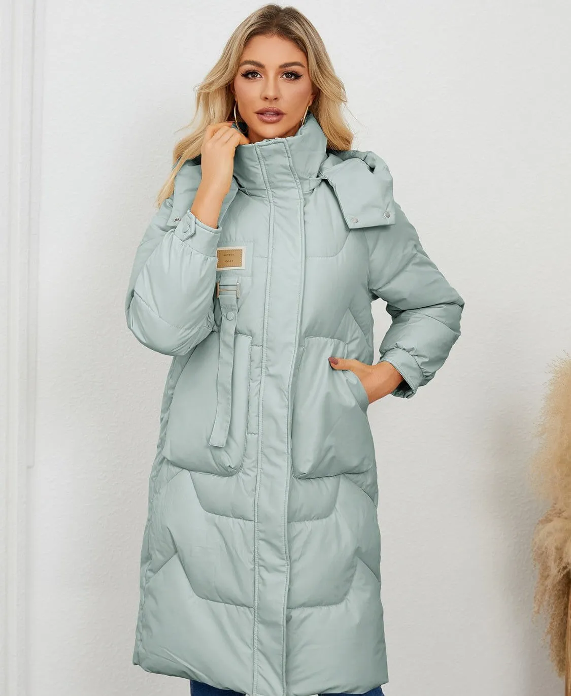 Long Sleeve Longline Hooded Winter Coat