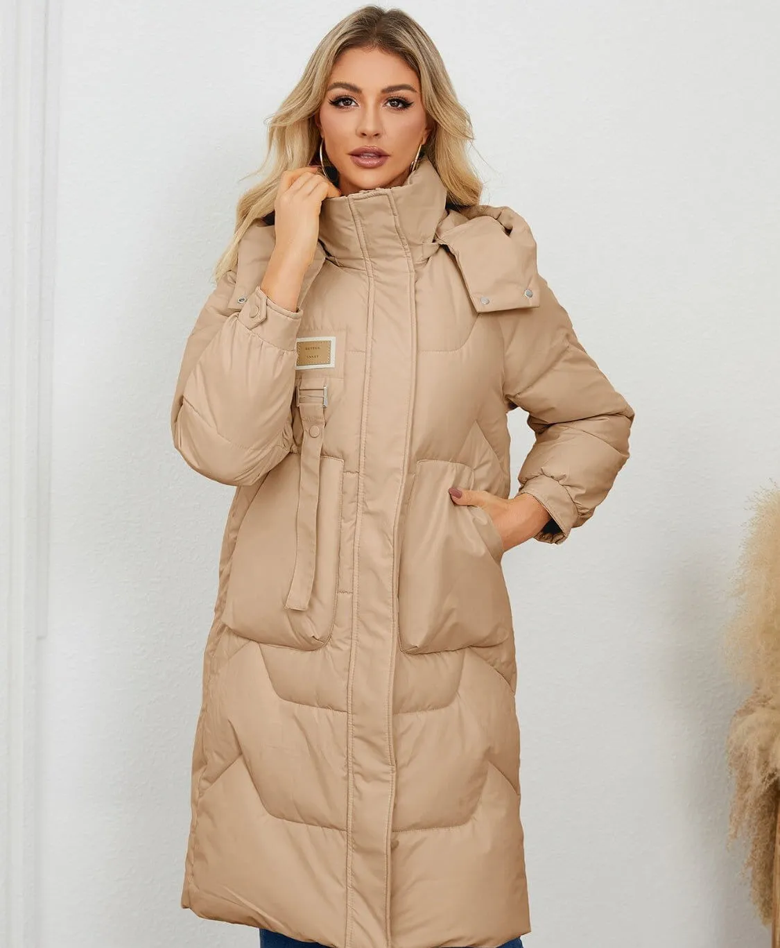 Long Sleeve Longline Hooded Winter Coat