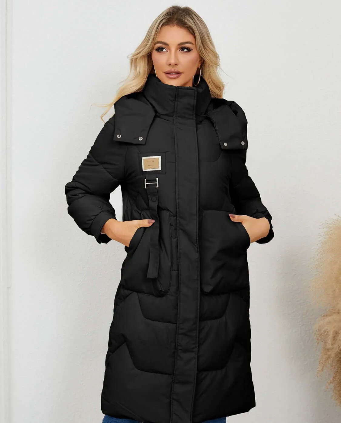 Long Sleeve Longline Hooded Winter Coat