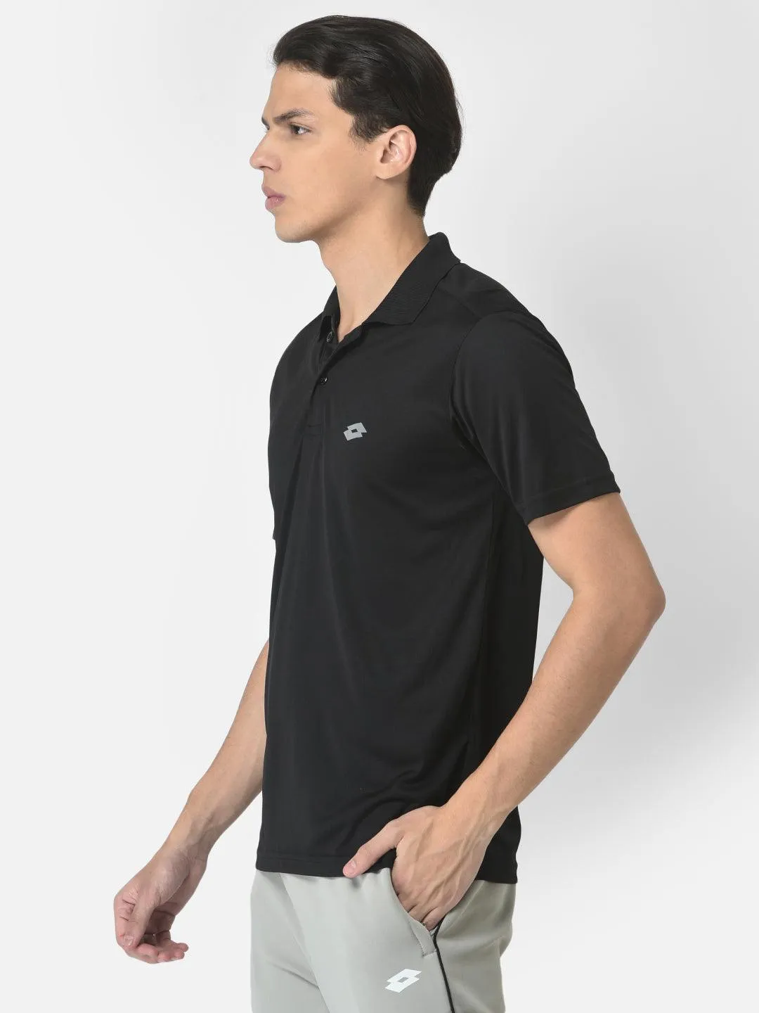 Lotto Men Black Basic Bb Polo