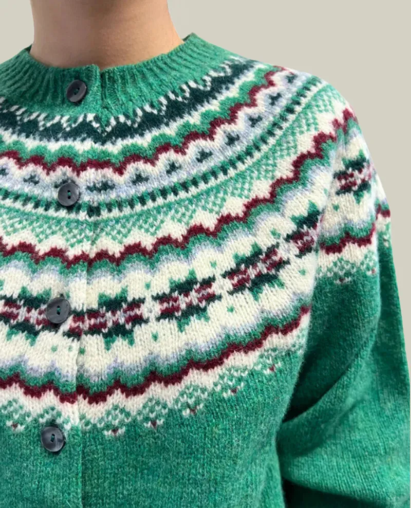 Lowie Caerphilly Fair Ilse Green Cardigan