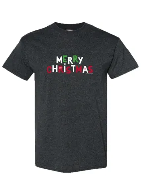Matching Merry Christmas Tee in Dark Heather by Couture Tee Company