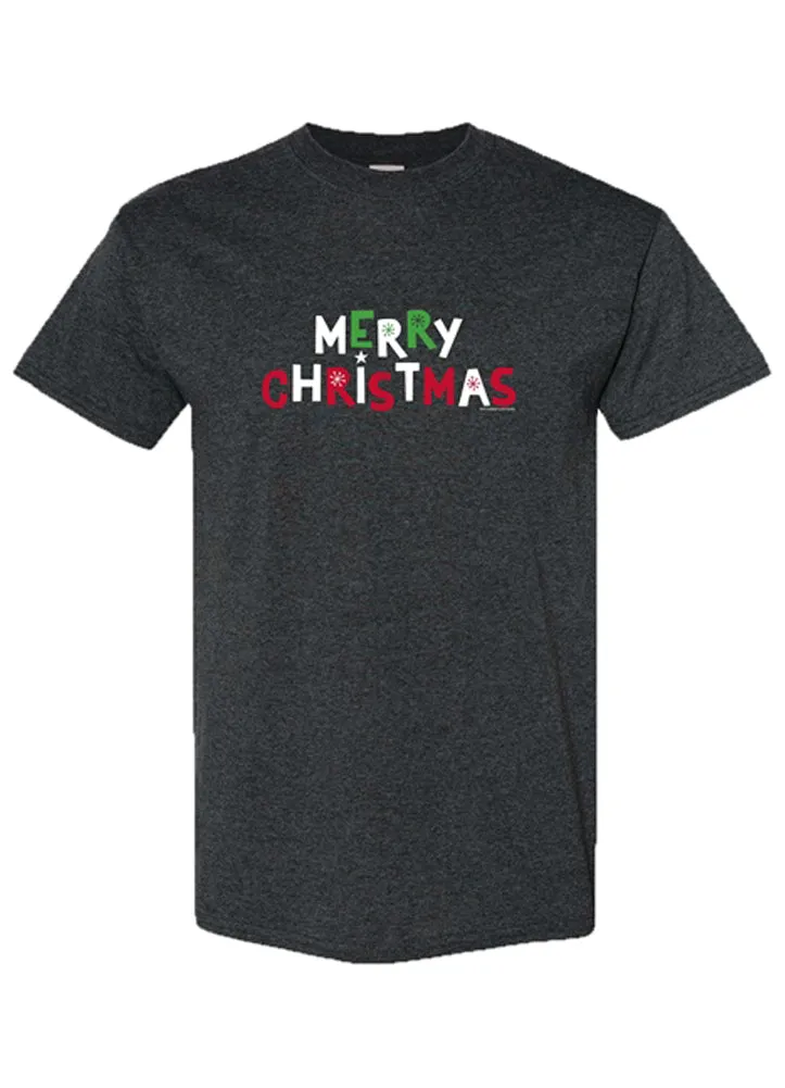 Matching Merry Christmas Tee in Dark Heather by Couture Tee Company