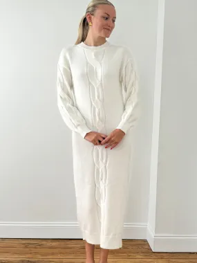 Maya Maxi Sweater Dress- White