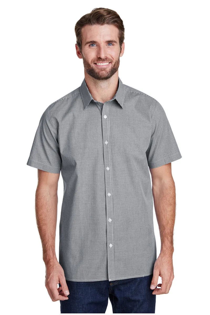 Men's Microcheck Short Sleeve Cotton Shirt