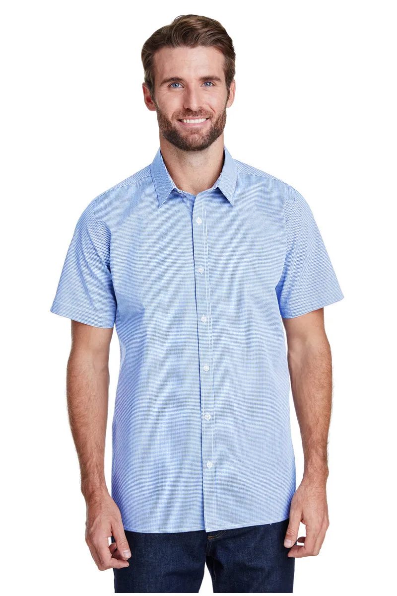 Men's Microcheck Short Sleeve Cotton Shirt