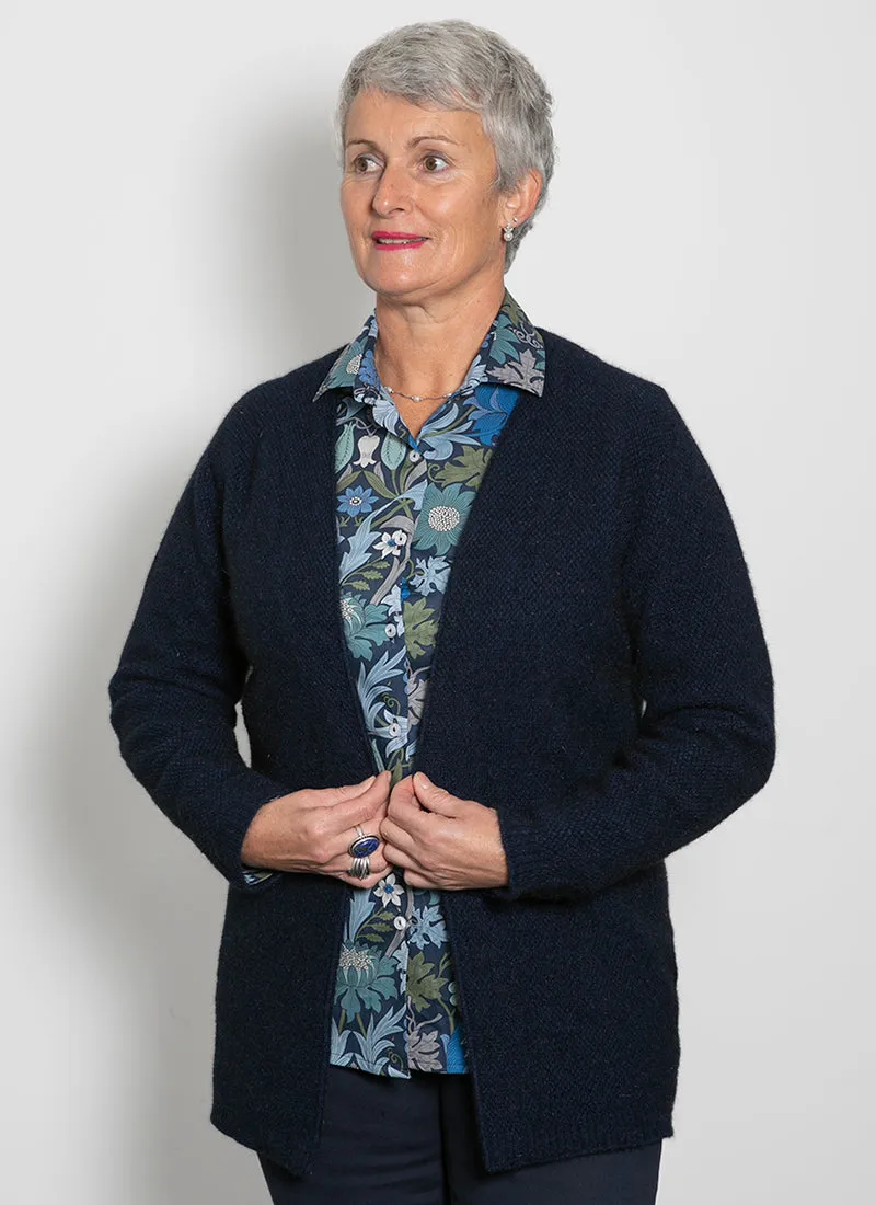 Merino Possum Moss Stitch Drape Cardigan