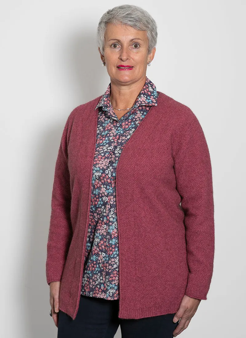 Merino Possum Moss Stitch Drape Cardigan
