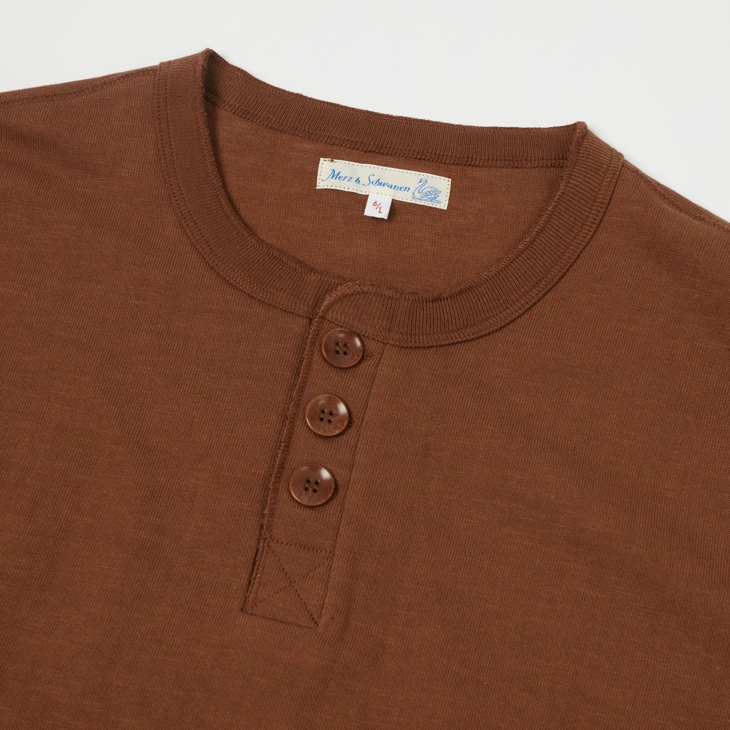 Merz b. Schwanen 2S04 Long Sleeve Henley - Tan