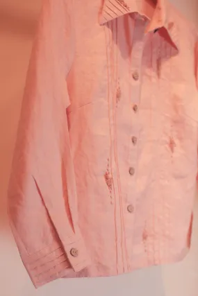 Mila hand-embroidered floral linen shirt