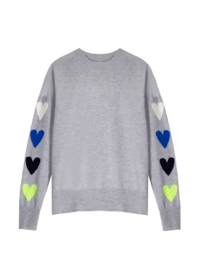 Mina Heart Grey Cashmere Jumper