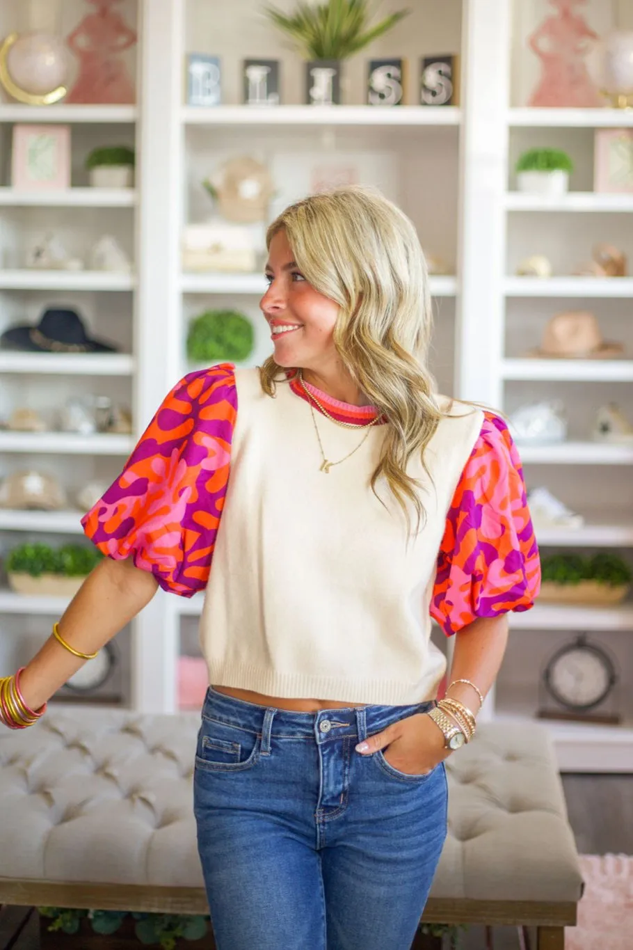 Mixed Media Knit Top