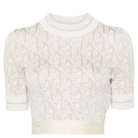 Monogram Jacquard Knit Top
