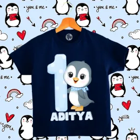 Monthly Birthday T-Shirts | 0-6 Months | Penguin Theme T-Shirts for Babies