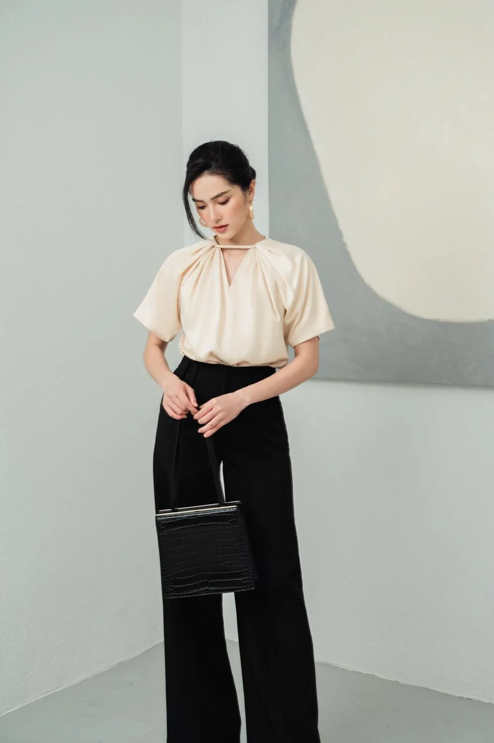 Morgan Straight High Waist Spandex Homespun Floor length Pants