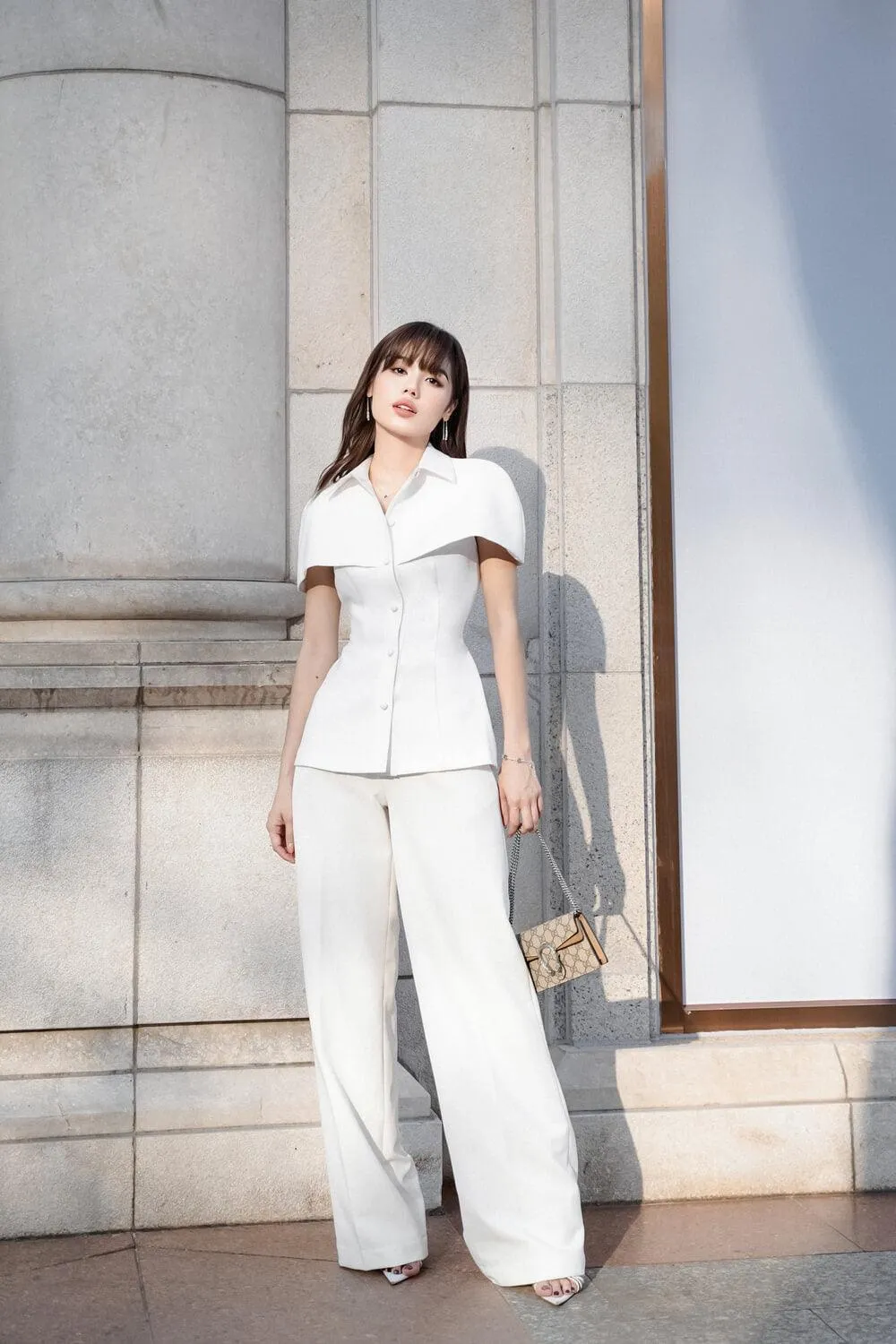 Morgan Straight High Waist Spandex Homespun Floor length Pants