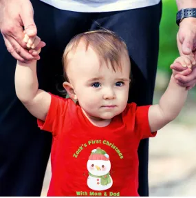 My First Christmas with Mom and Dad Personalized T-Shirt for Babies