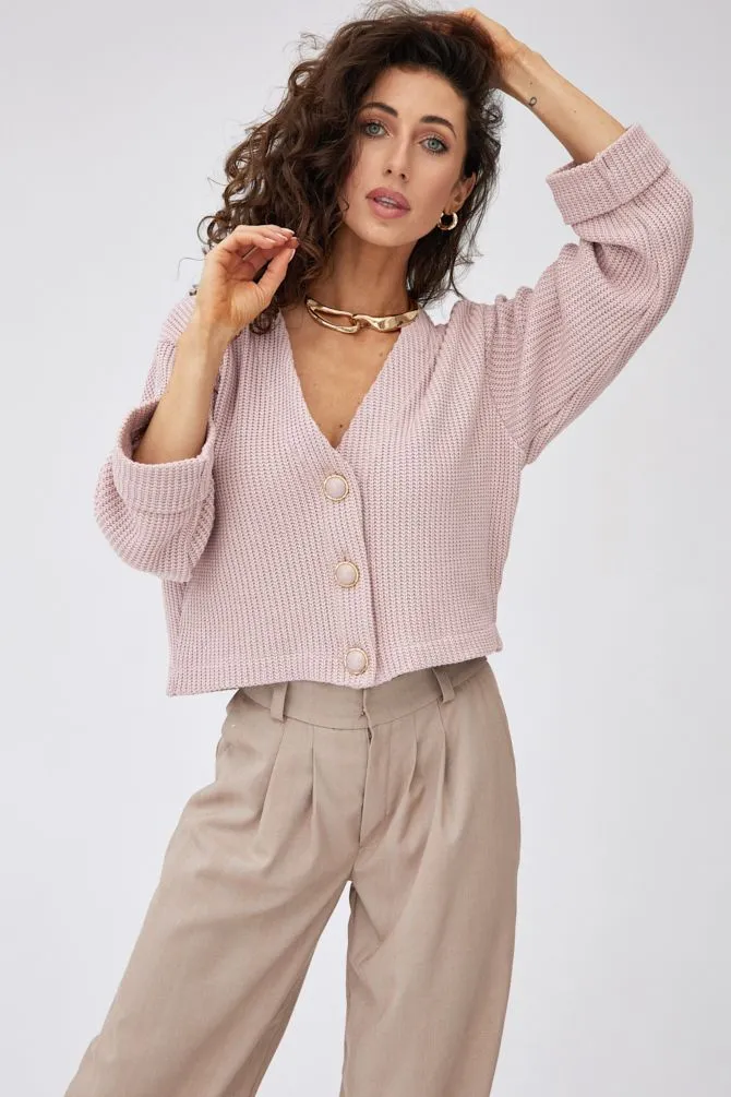 Nancy Cotton Cardigan Pink