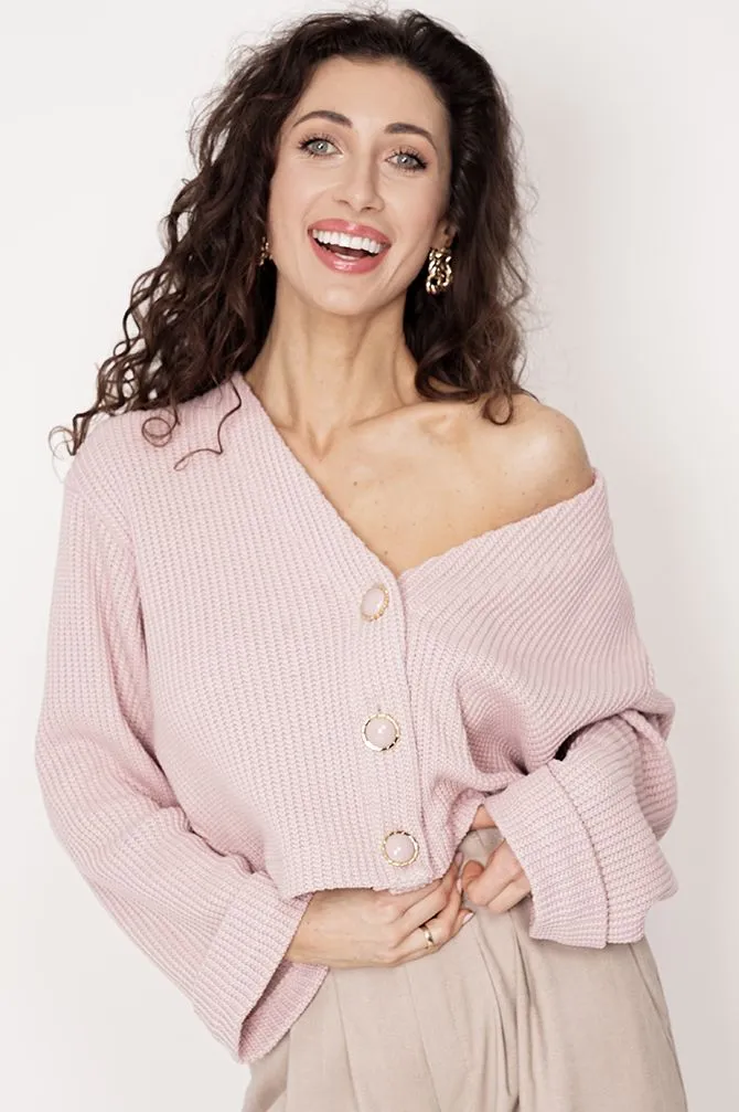 Nancy Cotton Cardigan Pink