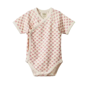 Nature Baby - Short Sleeved Kimono Bodysuit - Scallop Shell Print