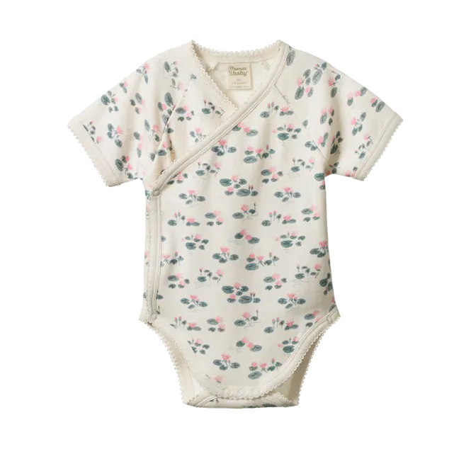 Nature Baby S/S Kimono Suit Waterlillies Print