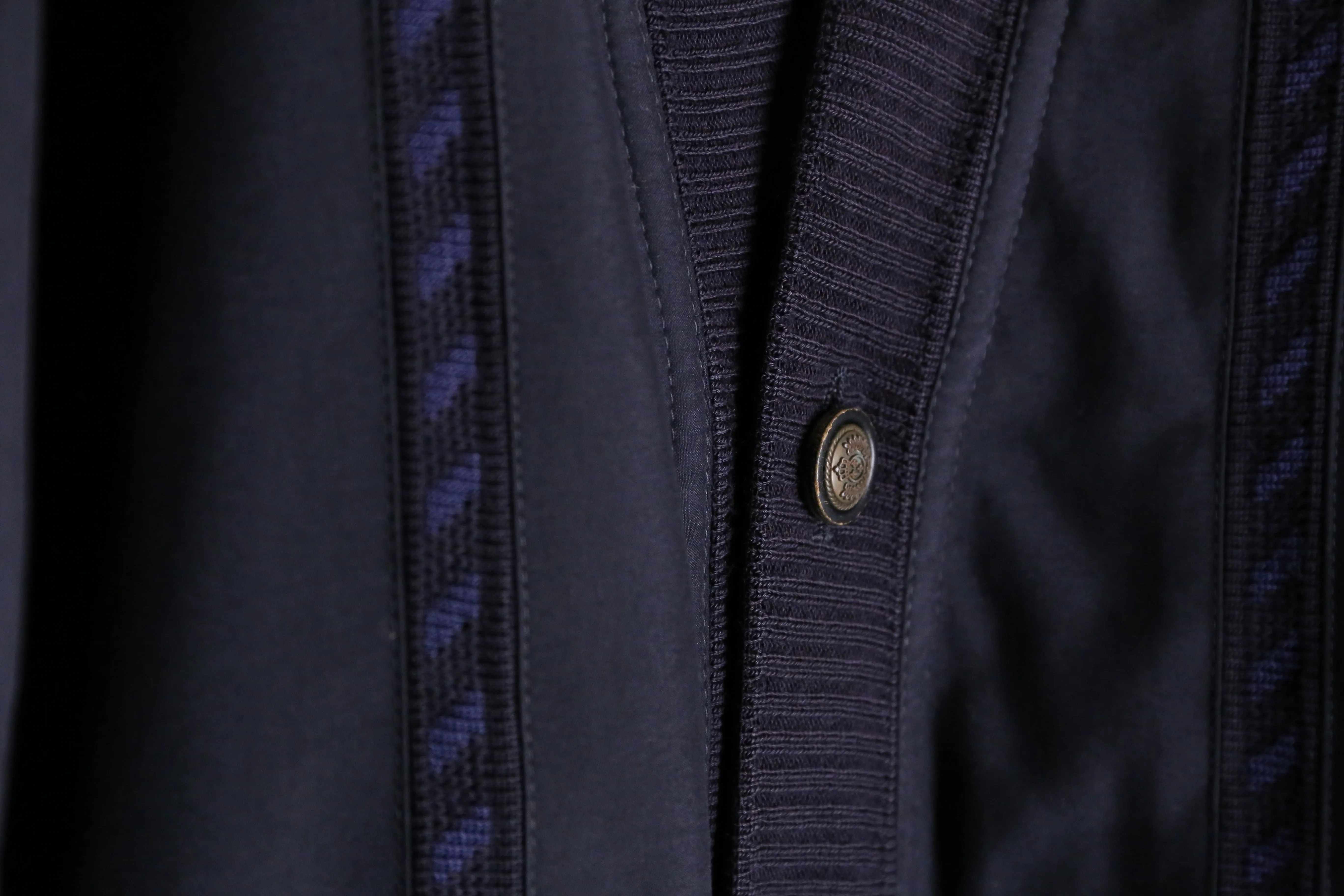 navy line mix cardigan blouson