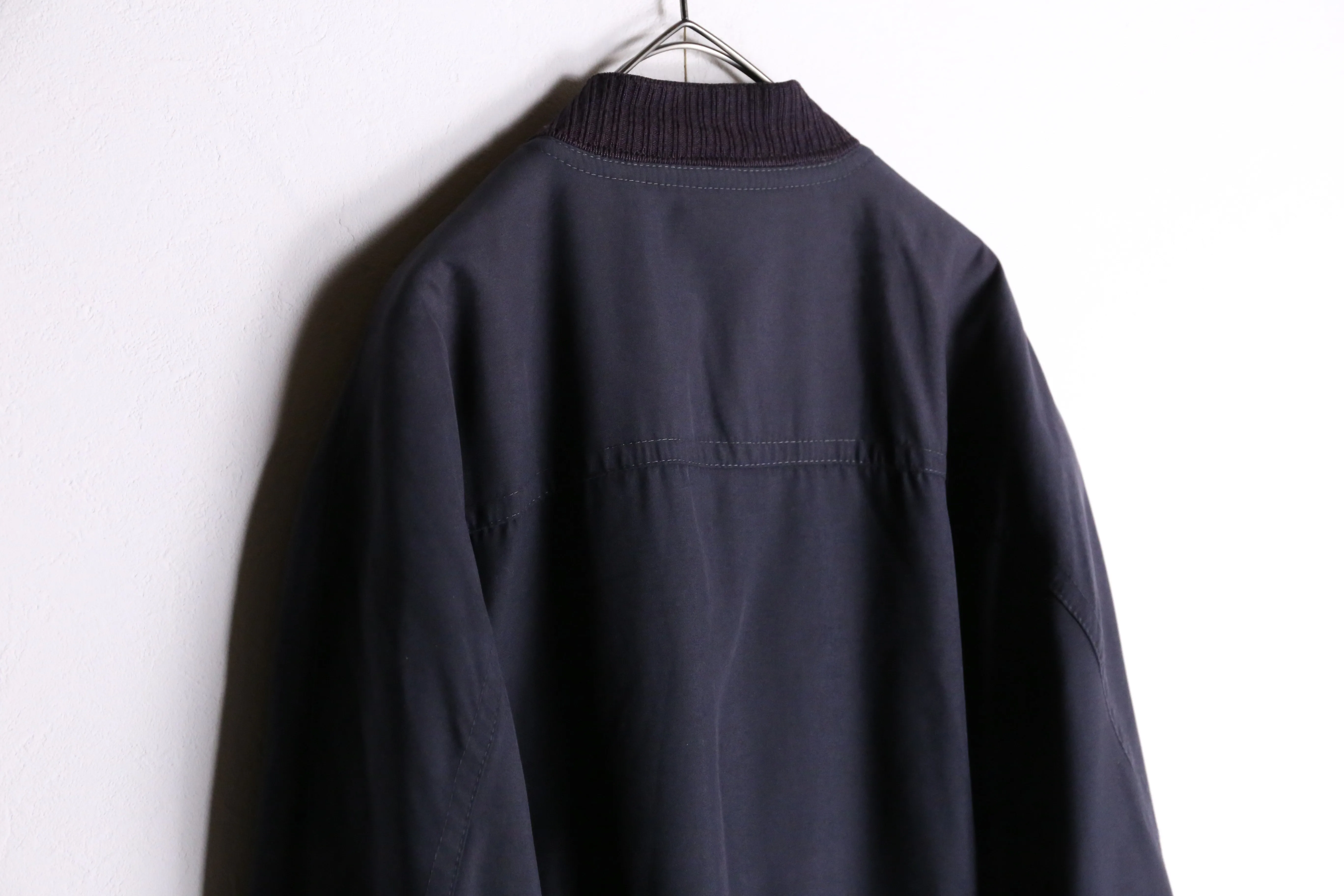 navy line mix cardigan blouson